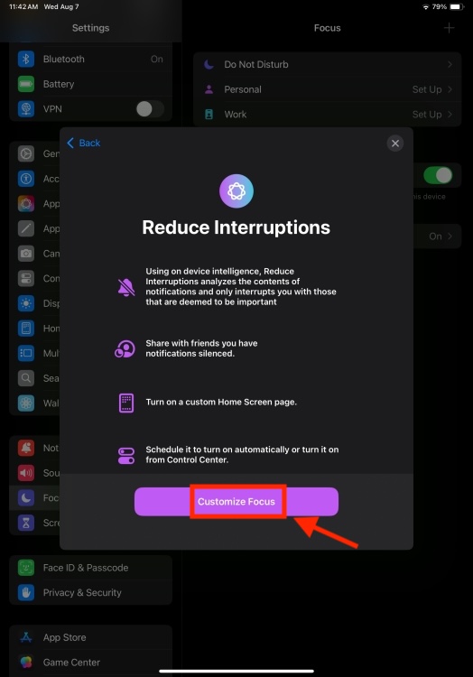 Customize Reduce Interruptions Focus