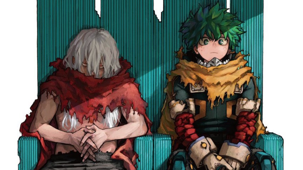 Deku and shigaraki in a MHA cover art