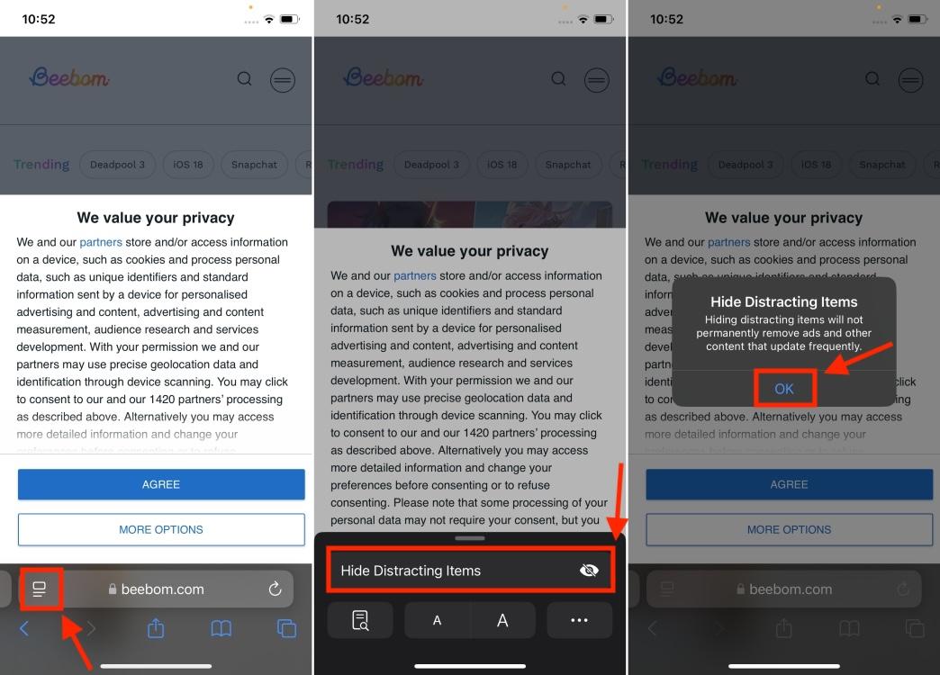 How to Hide Ads in Safari Using Distraction Control Feature in iOS 18 ...