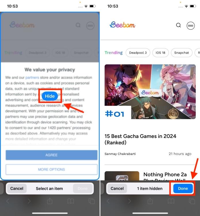 How to Hide Ads in Safari Using Distraction Control Feature in iOS 18 ...