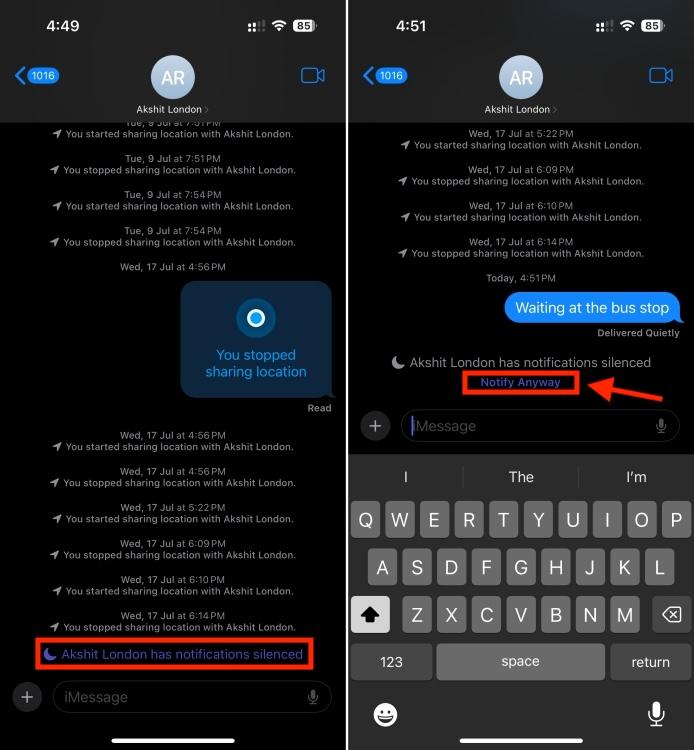 Notify Anyway What Does Notifications Silenced Mean in Messages on iPhone | Beebom