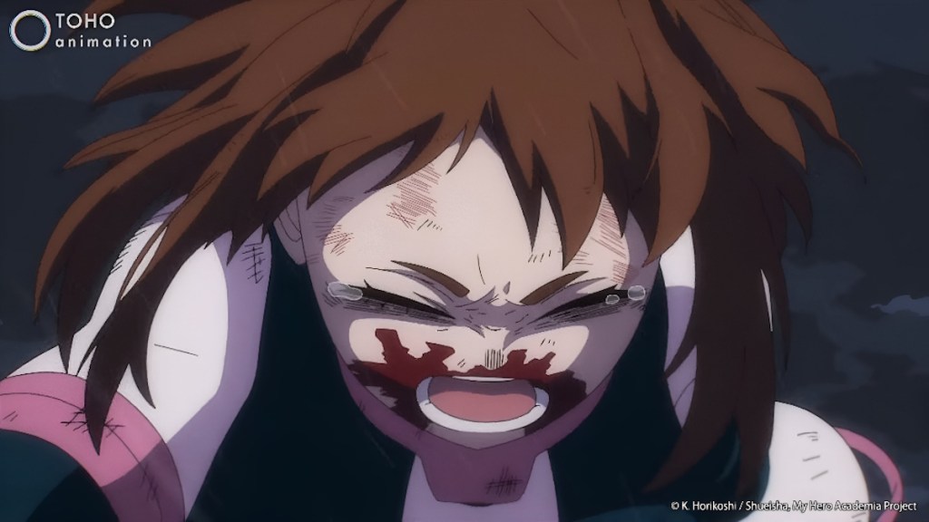 Ochaco after being stabbed by Himiko Toga