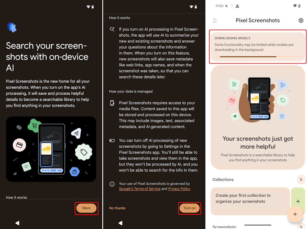 Setting up Pixel Screenshots app