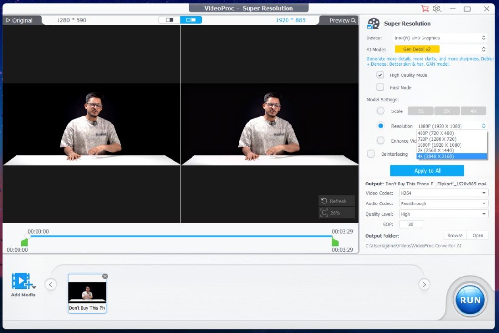 Super Resolution Feature VideoProc