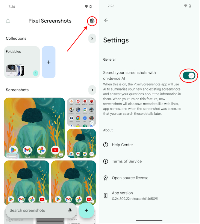 Toggle off Pixel Screenshots option in the app