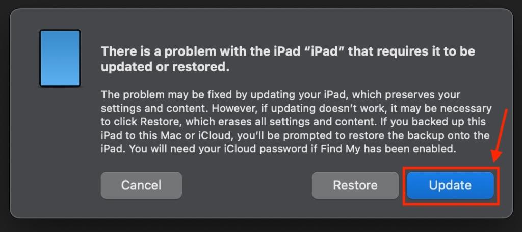 Update iPad in Recovery Mode