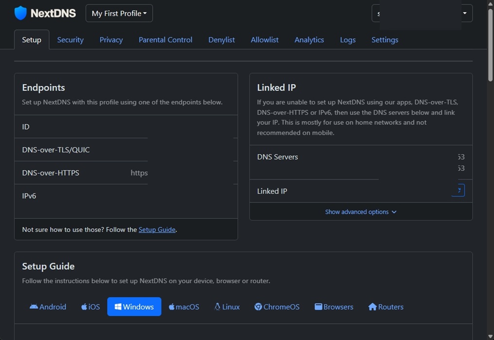 nextdns configuration