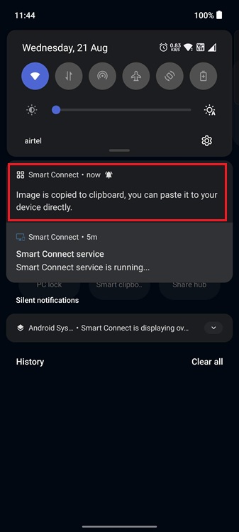 smart clipboard feature smart connect app