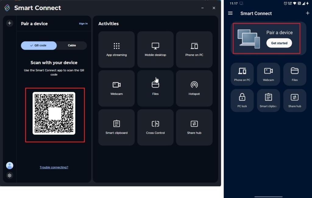 smart connect scan QR code