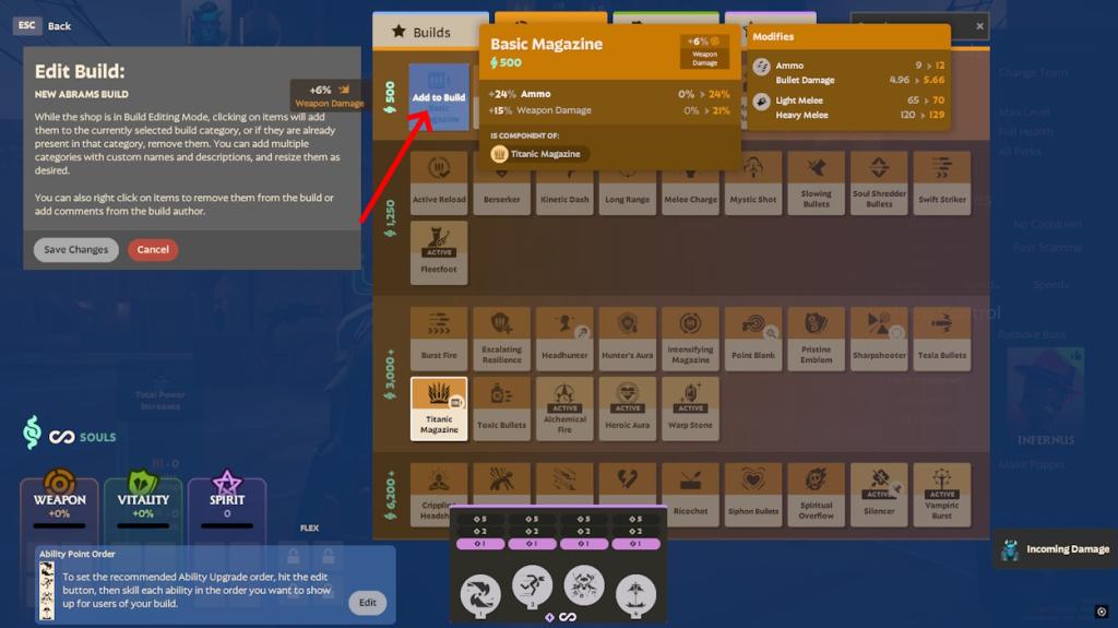 Add item to Build