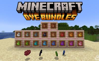 All different bundle variants in item frames in Minecraft