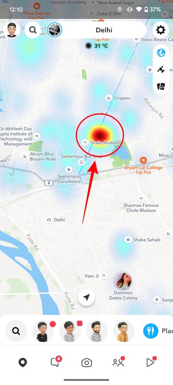 Hotspots in Snapchat Maps