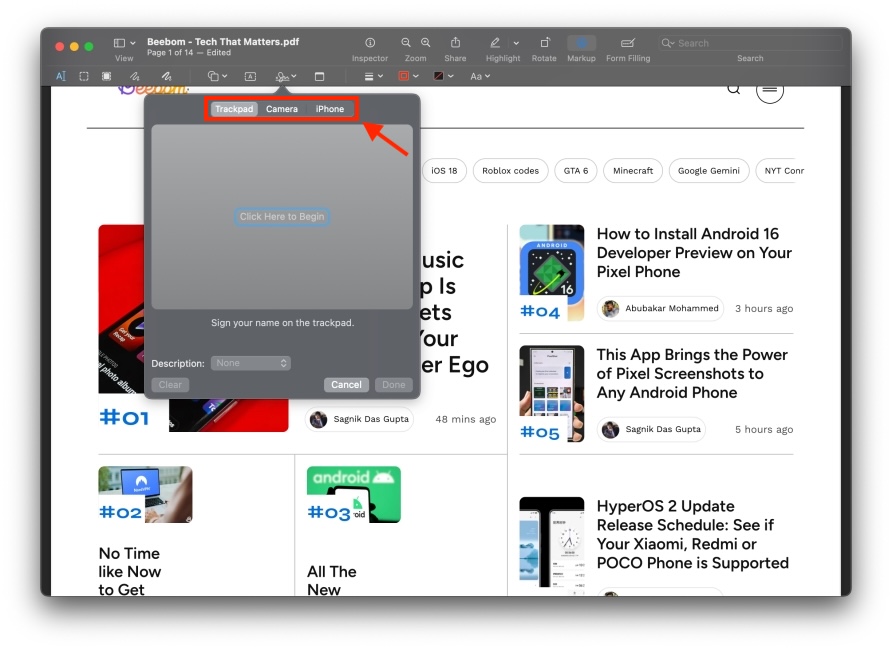 Create a Signature in Preview on Mac