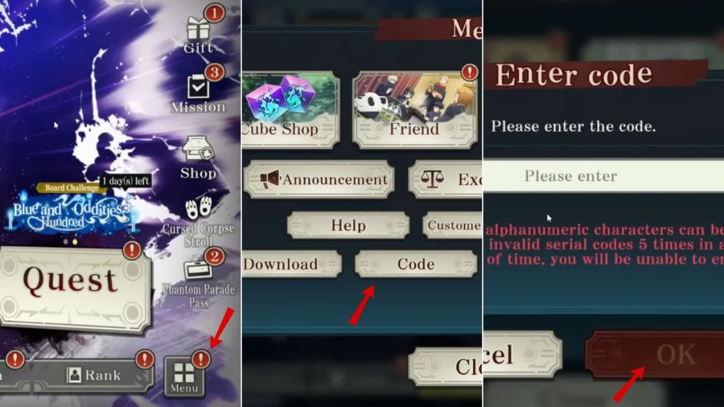 How to redeem Jujutsu Kaisen Phantom Parade Codes