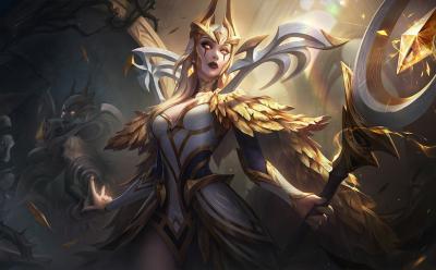 Leblanc in a yellow outfit in League of Legends.
