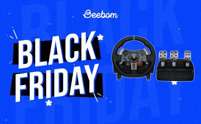 Logitech G29 Driving wheel image black friday text