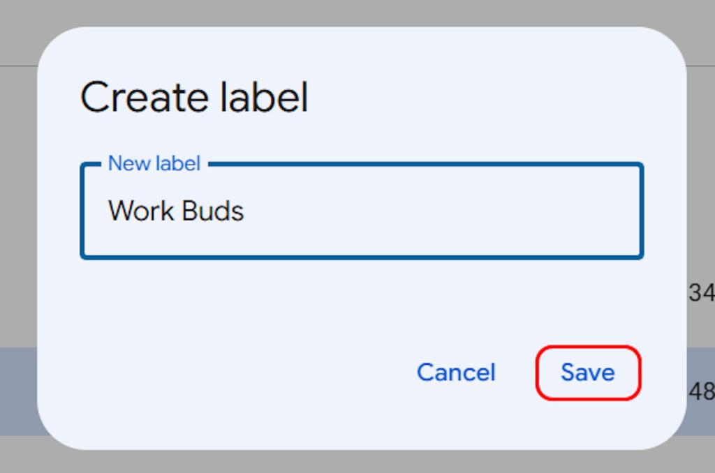 Naming a label on Google Contacts