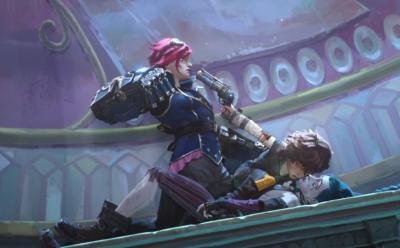 Isha protecting Jinx from Vi in Arcane Season 2