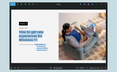 copy text from images in photos app windows 11