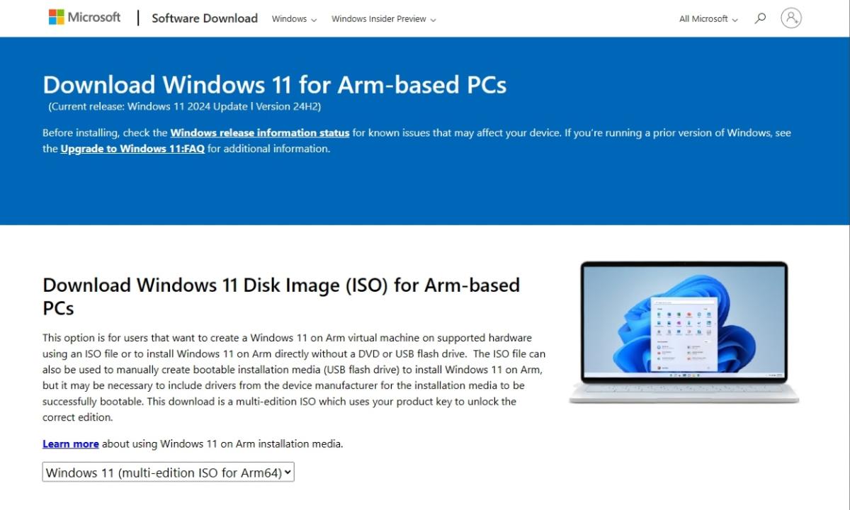 windows 11 arm iso microsoft