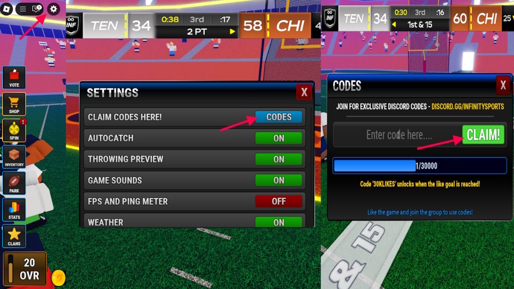 redeem Football Legends codes Roblox