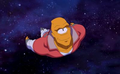 Allen the Alien flying in space