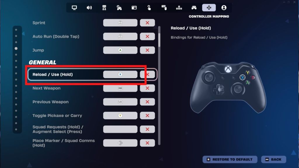 Fortnite Reload Use Key Conflict