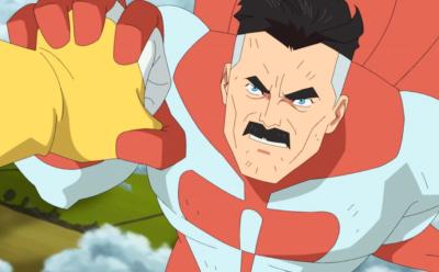 Omni Man fighting Mark in Invincible Season 1