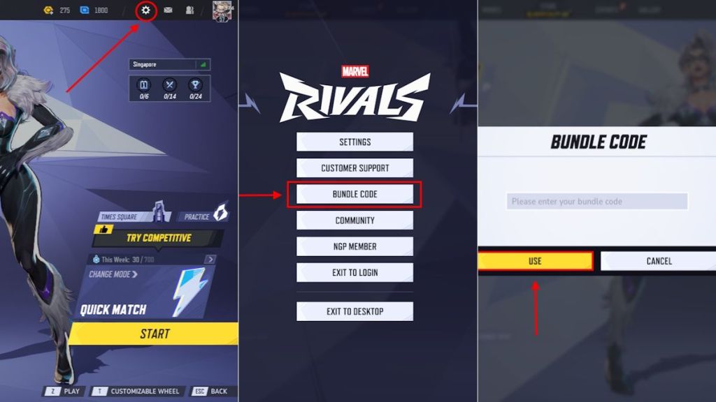 Redeeming codes in Marvel Rivals