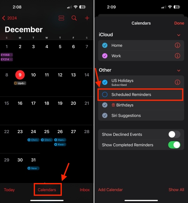Remove Reminders From Calendar App in iOS 18