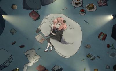 Anya and Bond Forger sleeping in the poster of Spy X Family season 3.