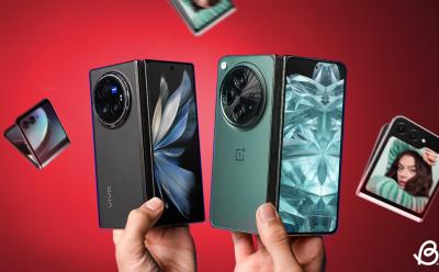 Vivo X Fold 3 Pro and OnePlus Open in hand with other foldables in the background
