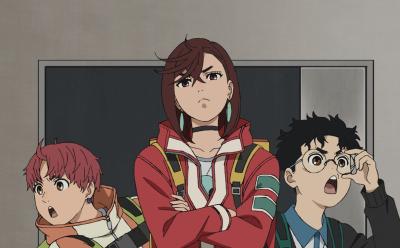 Jiji, Momo and Okarun in Dandadan Season 1