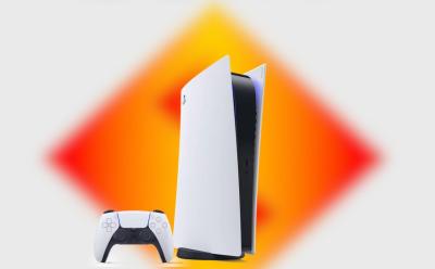 playstation 5 infront of classic sony loading screen