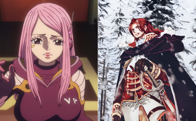 A collage of Bonney and Shamrock from One Piece