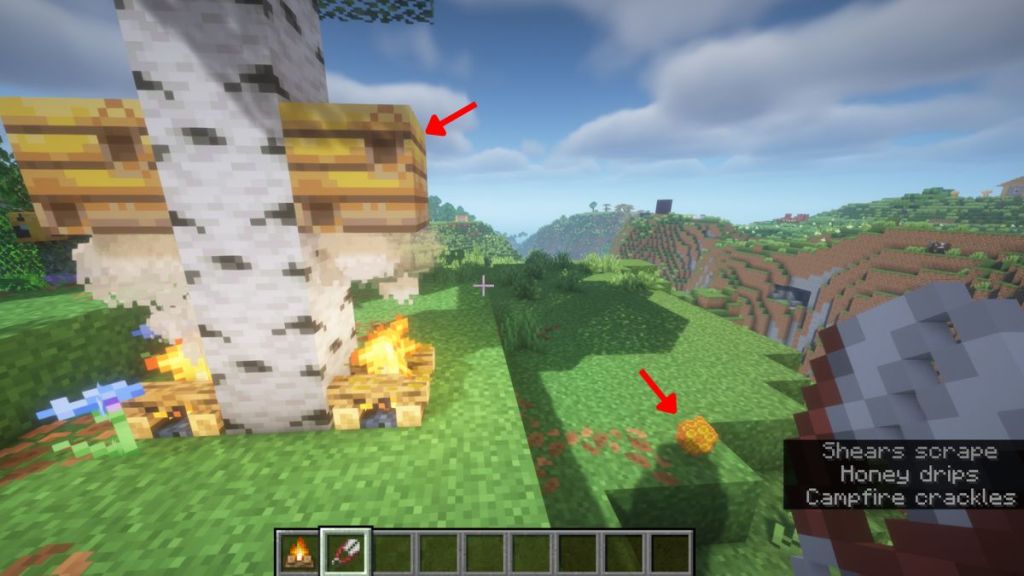 Collect honeycomb in minecraft
