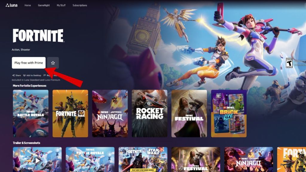 Fortnite for Mac Amazon Luna
