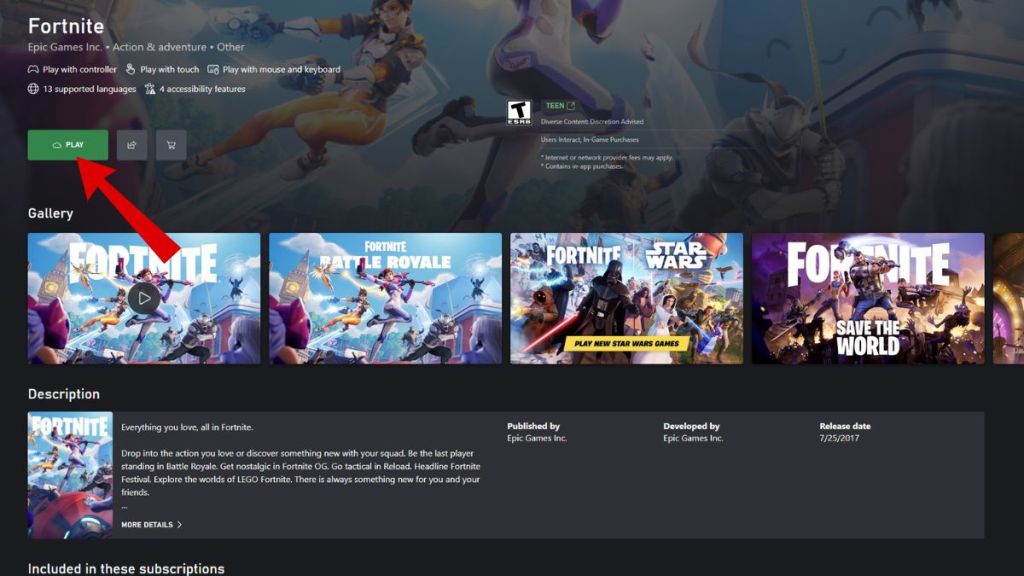 Fortnite for Mac Xbox Cloud Gaming