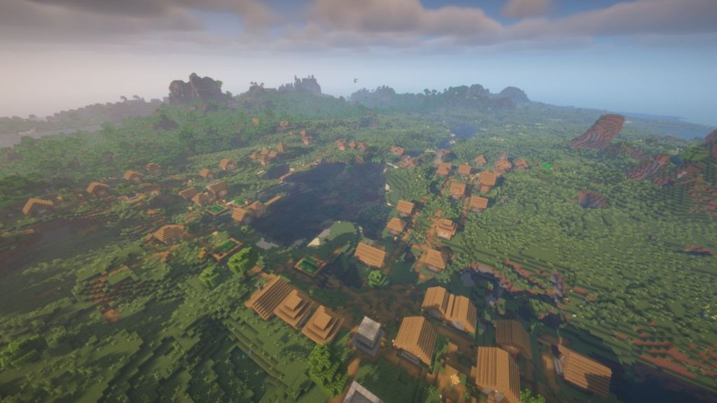 Four Connected Villages At Spawn