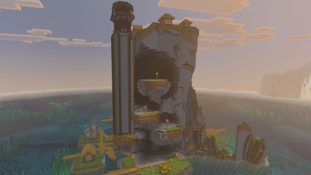 Long Tower Outpost in a Minecraft Seed