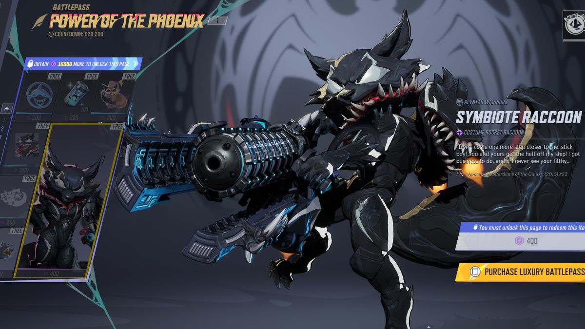 Symbiote Raccoon Skin in Marvel Rivals