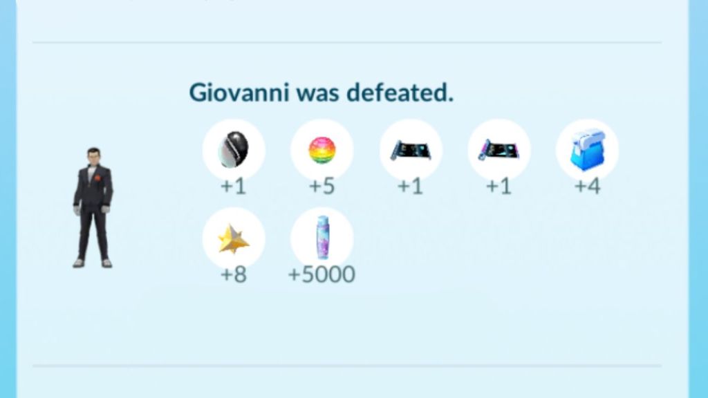 Pokemon Go Giovanni Rewards