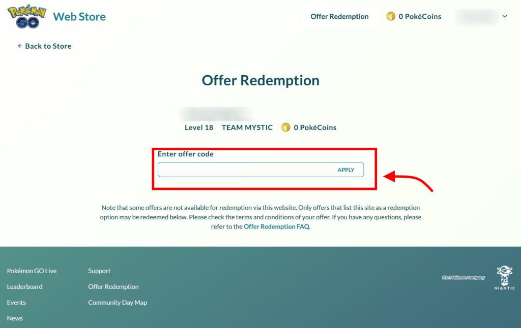 Put the code in the mentioned box and press apply to successfully redeem a Pokemon GO code