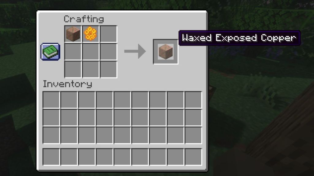 Wax Copper Blocks using Honeycombs in Minecraft