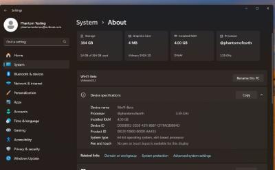 redesigned about page windows 11 coming