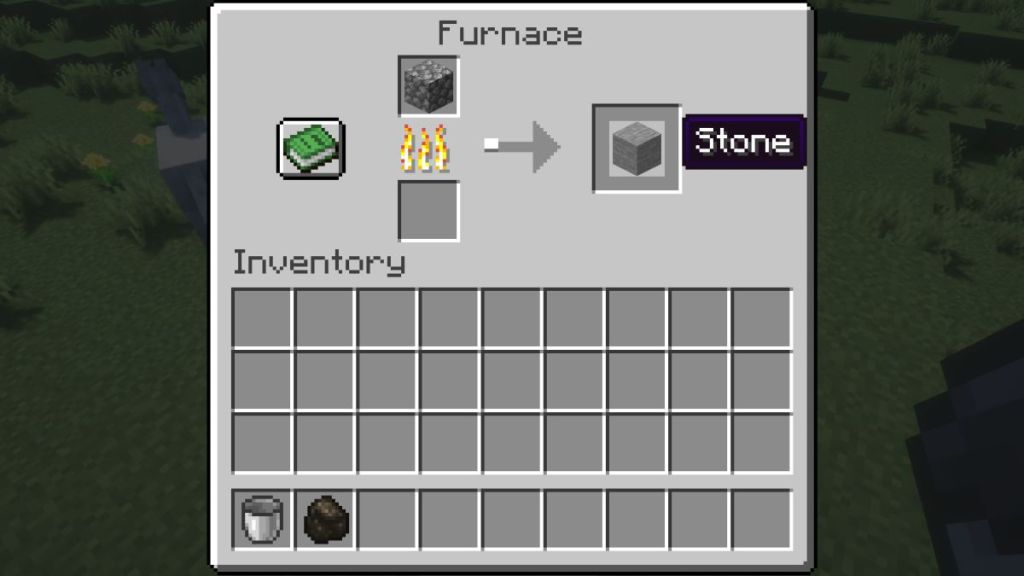 smelt cobblestone into regular stone