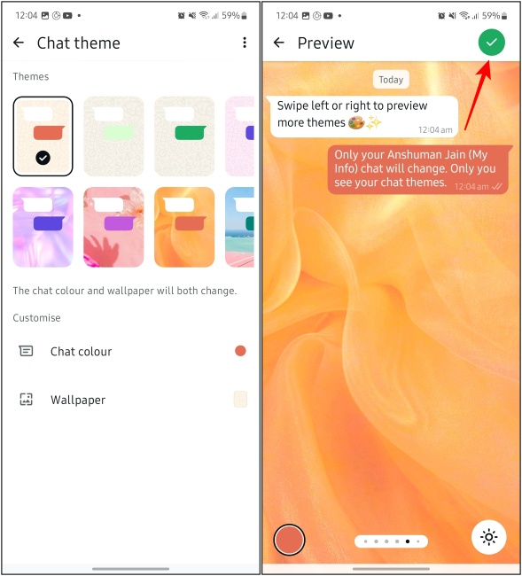 Change Individual Chat Theme on WhatsApp