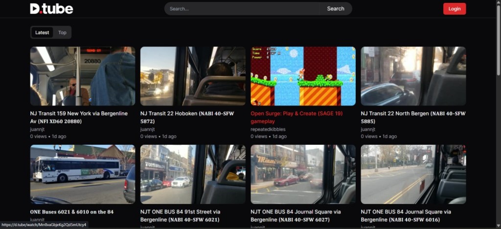 DTube Platform homepage screenshot