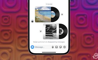 preview of a phone with Music sharing feature inside Instagram app in front of a gradient background