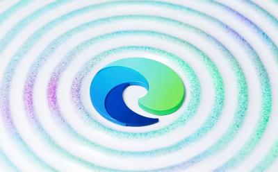 Microsoft Edge logo on a colorful background